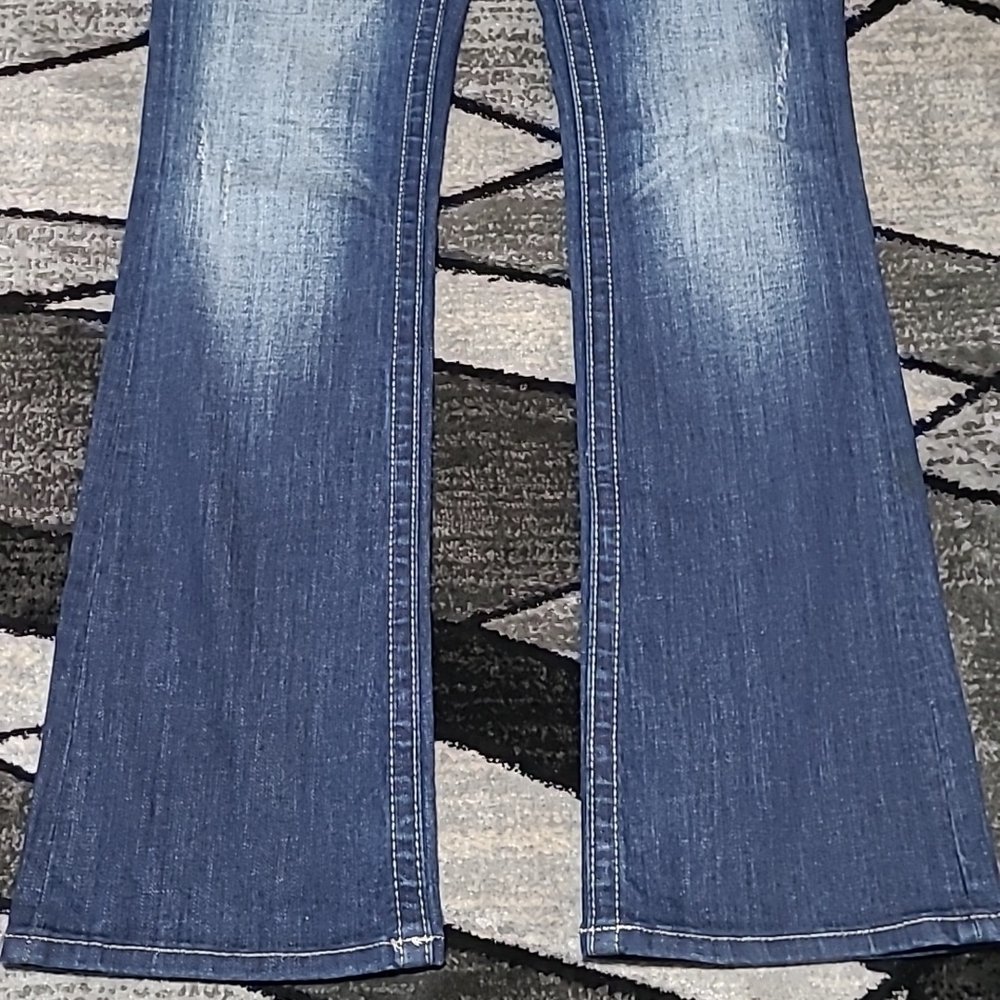 MISS ME BLING SEQUINS RHINESTONES BOOT-CUT DENIM JEAN - Picture 11 of 16